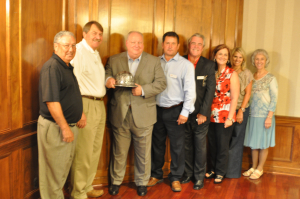 From Left to Right: Bob McKenzie, Chapter Membership Chairman; George Sauzer, Chapter Assistant Membership Chairman, Red Wing Shoe Company; Ed Jacob, IADC Chairman; George Courville, Chapter Chairman, Nabors Drilling; Bob Dunn, Chapter Vice Chairman, Megadrill Services Limited; Stephanie Picard, Chapter Treasurer, Charter Supply; Monique Fritz, Chapter Secretary, Diamond Offshore Drilling; Carol Hale, Chapter volunteer, Lafayette Desk and Derrick.