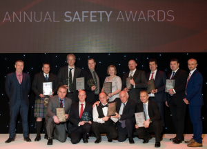 IADC North Sea Chapter Safety Awards Winners and Runners-up 2016. Back row: Ivor McBean, Diamond Offshore (Co-Chair); Alistair McDonald, Odfjell Drilling; Ole Maier, Odfjell Drilling; Henrik Hundebol, Maersk Drilling; Ann Johnson, Blaze Manufacturing Services; Ally Malcolm, Awilco Drilling; Julian Hall, Enso; Jools Coghill, Ensco and Gary Holman, Awilco Drilling (Co-Chair) FRONT ROW: Matt Brodie, Noble Drilling; Stuart Sutherland, KCA Deutag; Geoff Polson, Stena Drilling; Iain Mitchell, Stena Drilling and Ray Taylor, Archer