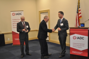 IADC President Jason McFarland presents Representative Steve Scalise (R-LA) with the 2018 IADC Legislator Award. From Left: Steve Brady, Ensco; Rep. Scalise; Jason McFarland, IADC.