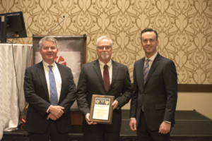 Steve Brady, Sr. VP at Valaris, accepting IADC Contractor of the Year Award